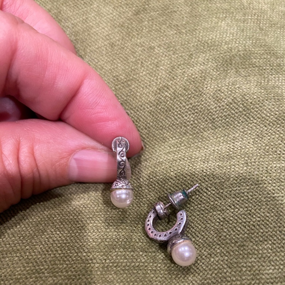 Brighton Mini Hoop Pearl Earrings